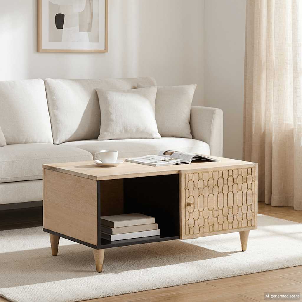 vidaXL Salontafel 80x50x40 cm massief mangohout