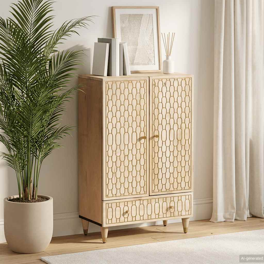vidaXL Hoge kast 60x33x100 cm massief mangohout