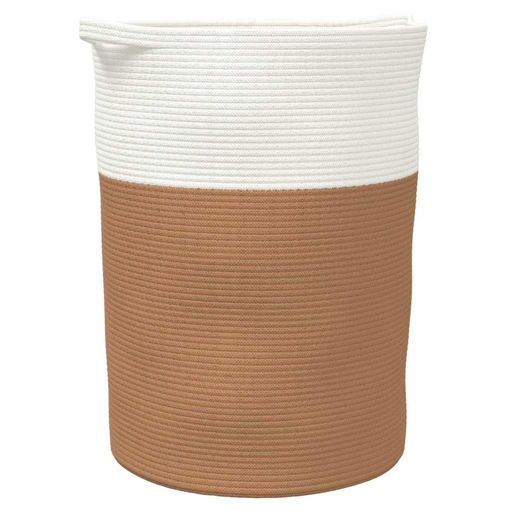 vidaXL Storage basket Ø 49x65 cm cotton brown and white