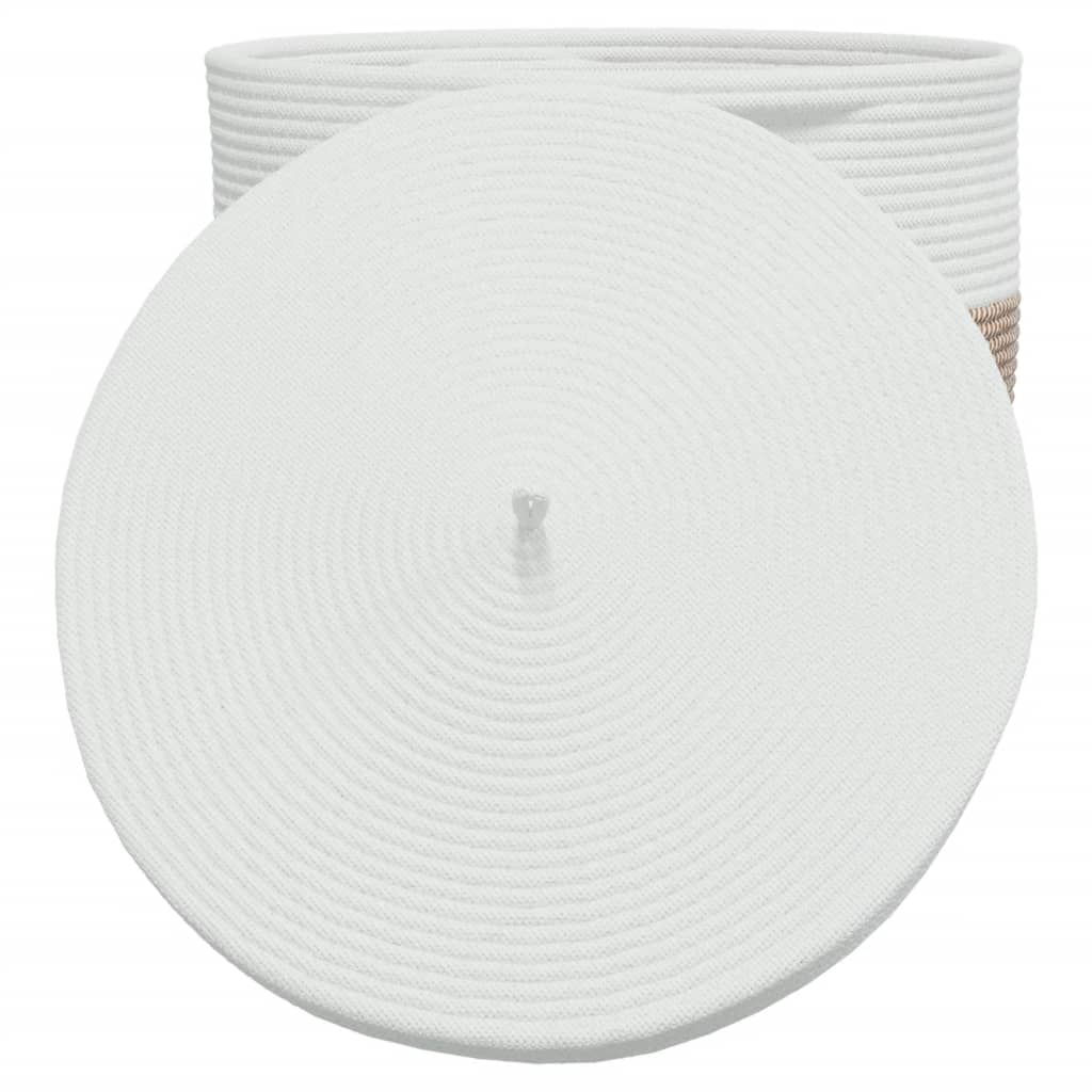 vidaXL Opbergmand met deksel Ø 40x35 cm katoen wit en zwart