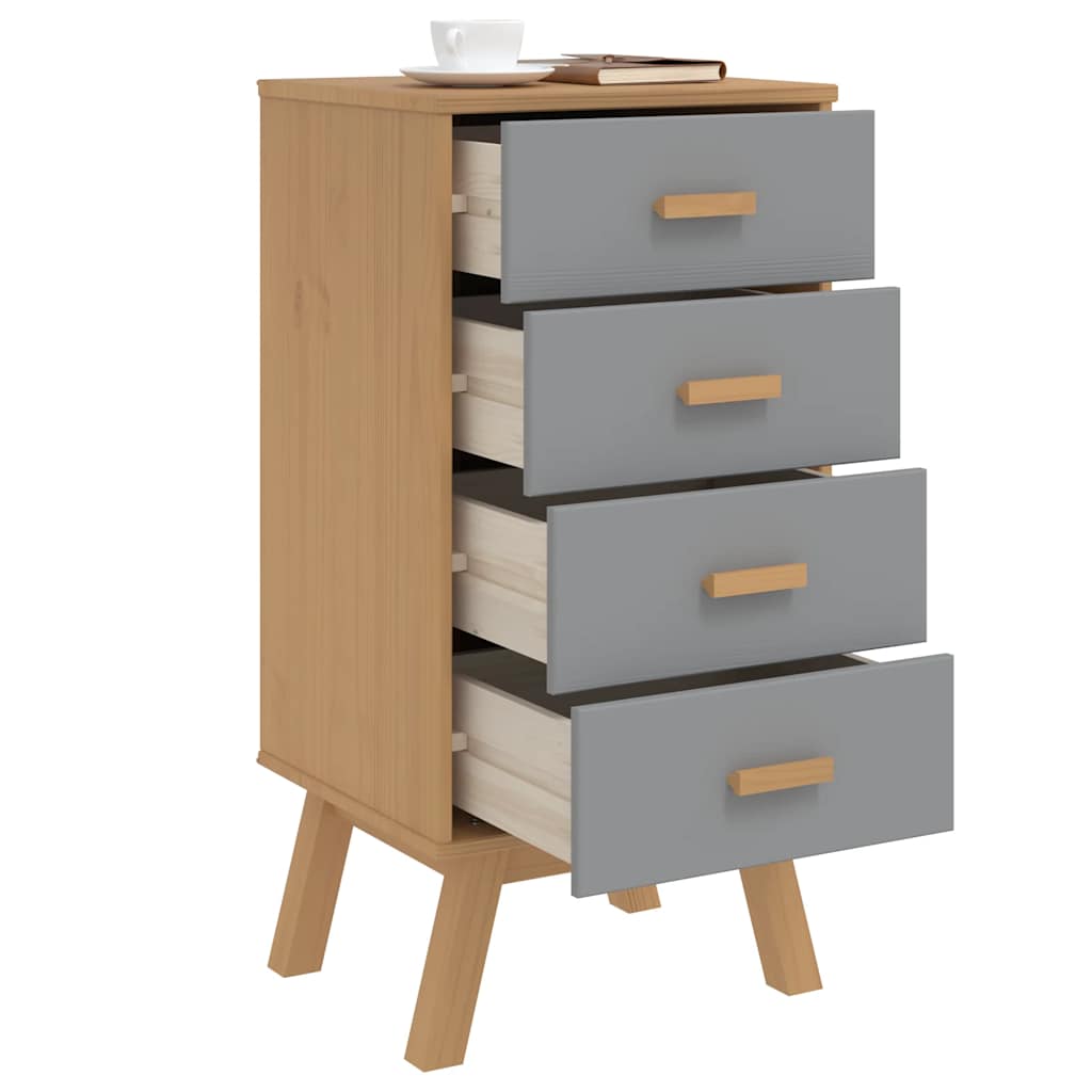 vidaXL Bedside Cabinet OLDEN Solid Pine Brown