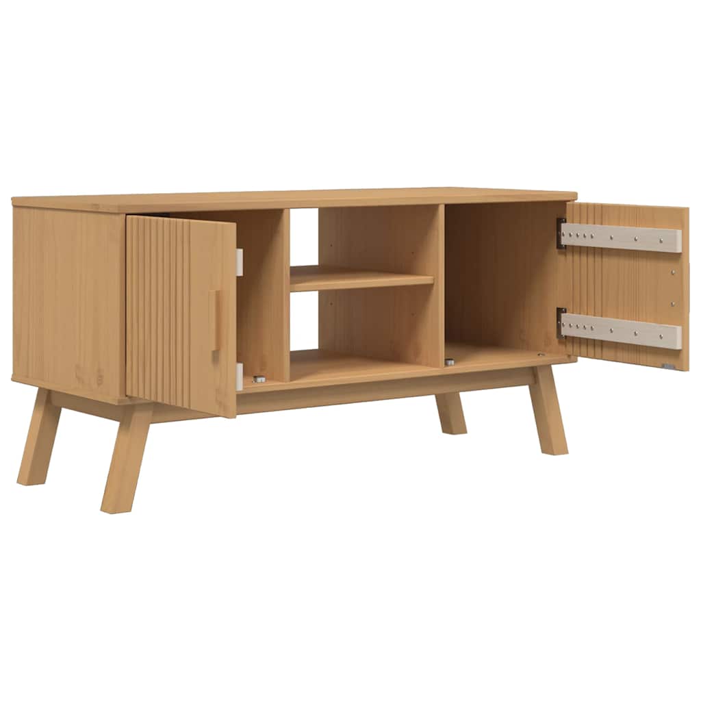 vidaXL Tv-meubel OLDEN 114x43x57 cm massief grenenhout bruin