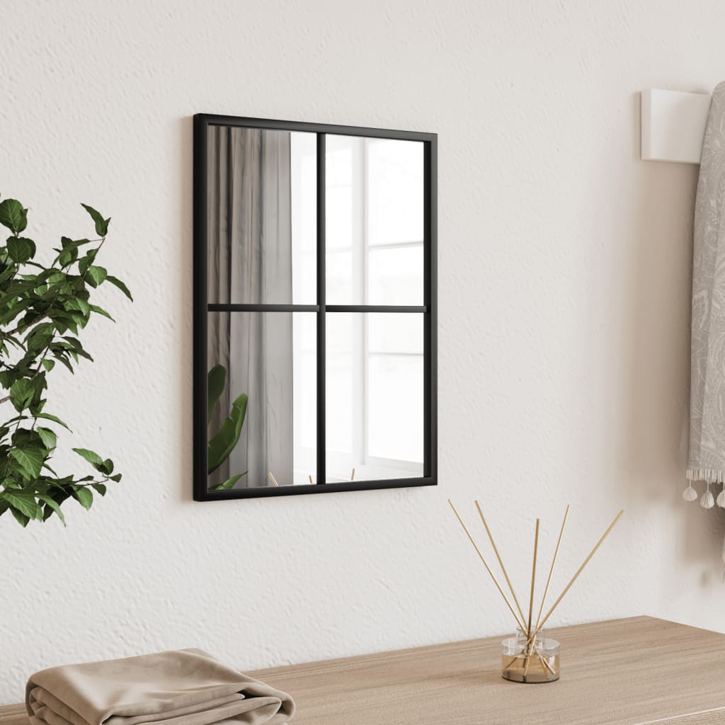 vidaXL Wandspiegels 2 st 80x60 cm metaal zwart