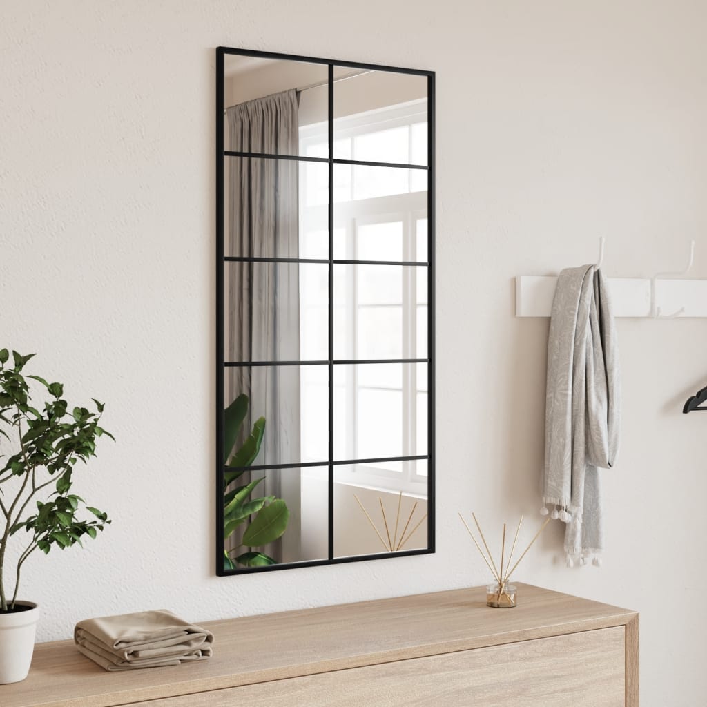 vidaXL Wandspiegels 2 st 80x60 cm metaal zwart