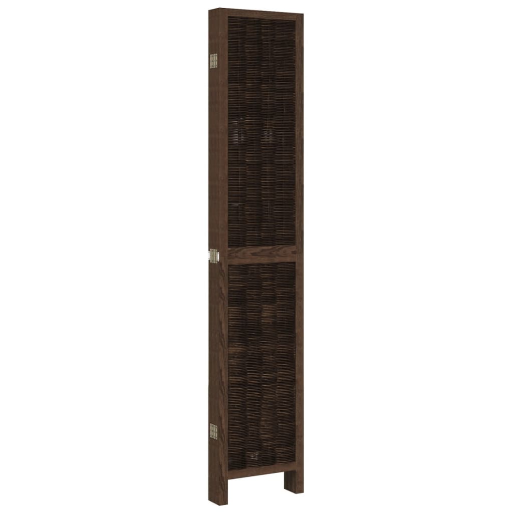 vidaXL 3-Panel Room Divider Solid Paulownia Wood Dark Brown