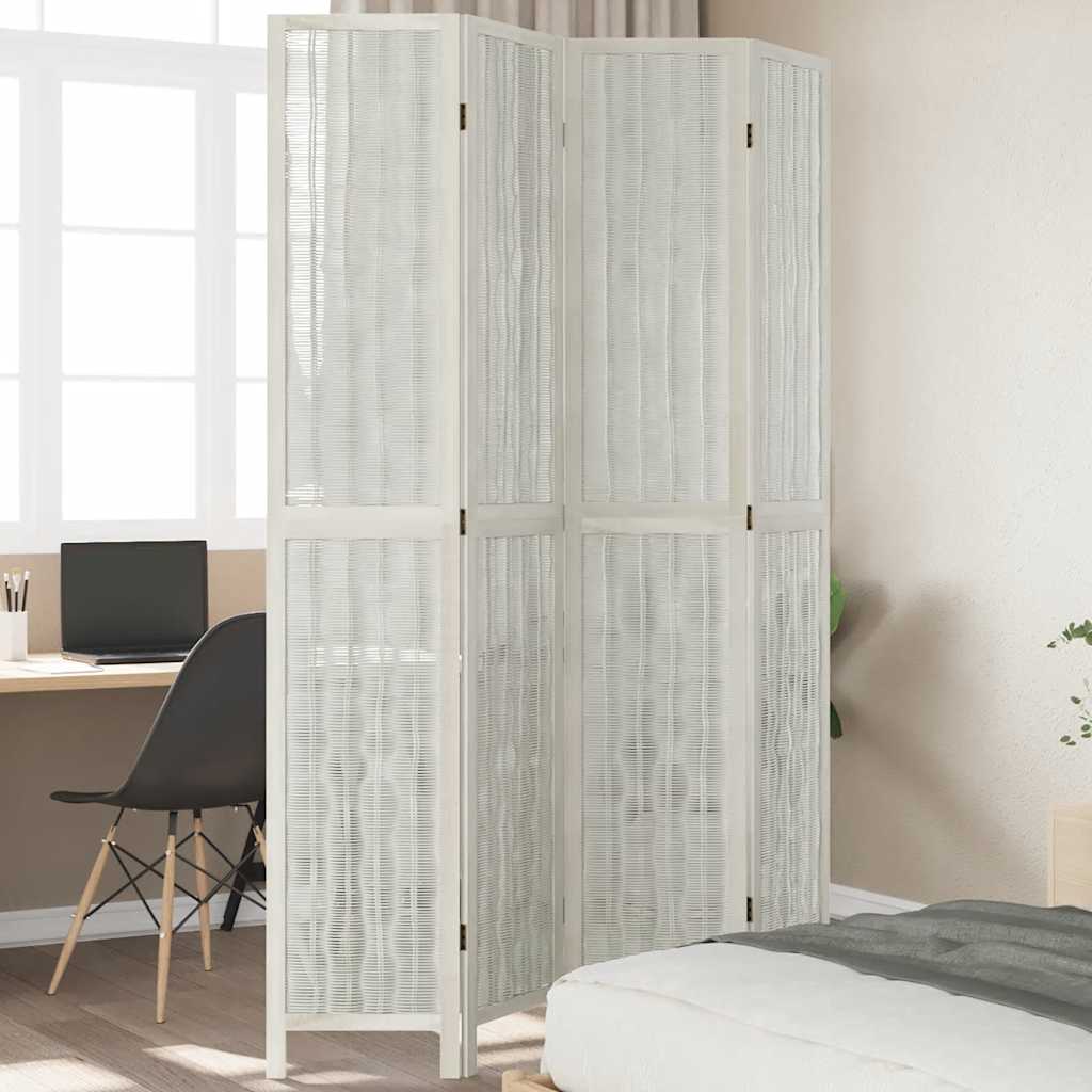 vidaXL Kamerscherm met 3 panelen massief paulowniahout wit