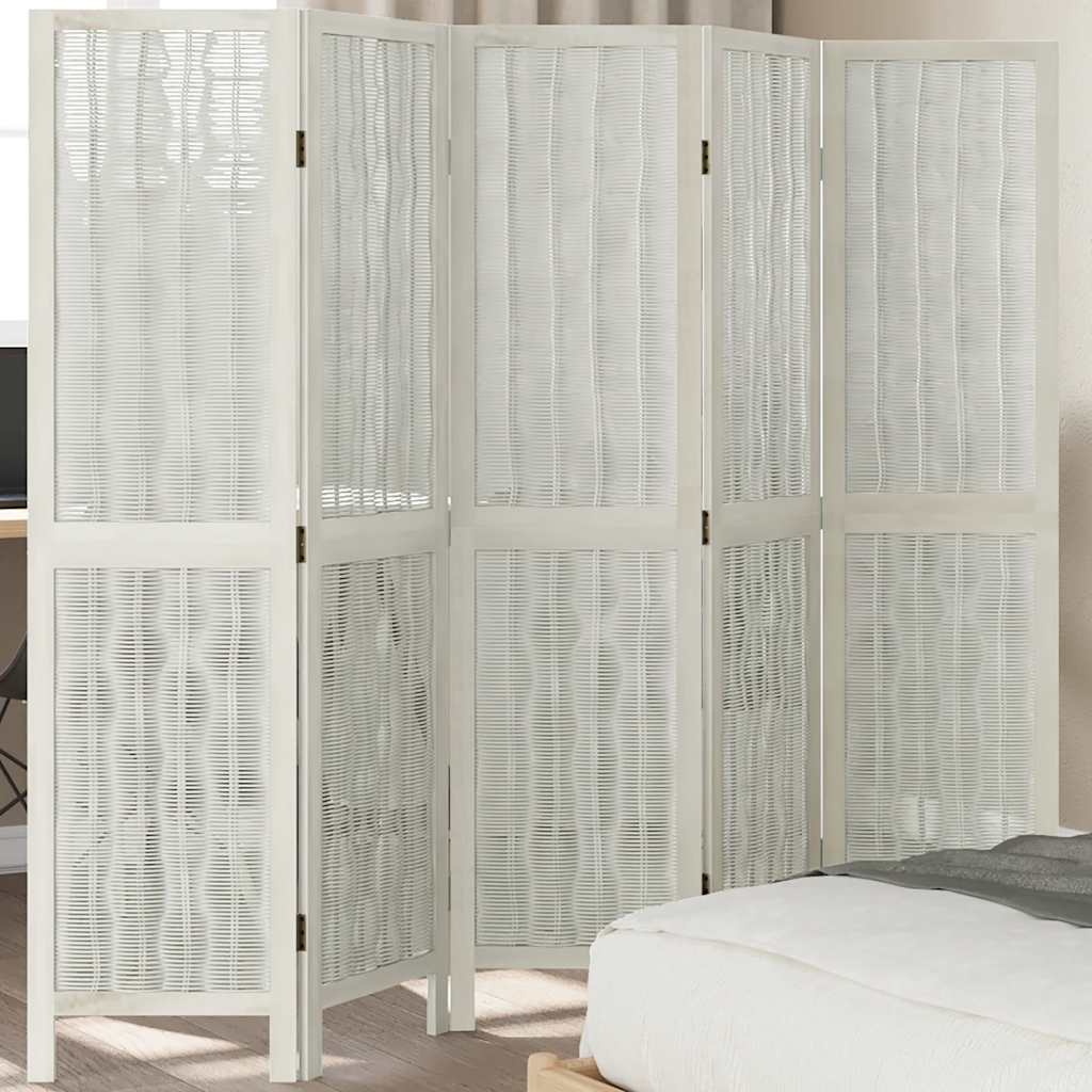 vidaXL Kamerscherm met 3 panelen massief paulowniahout wit