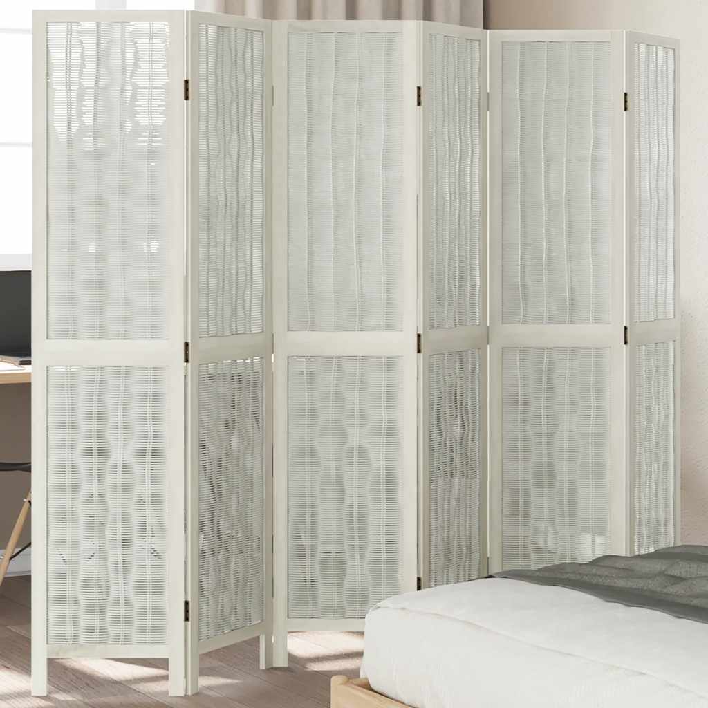 vidaXL Kamerscherm met 3 panelen massief paulowniahout wit