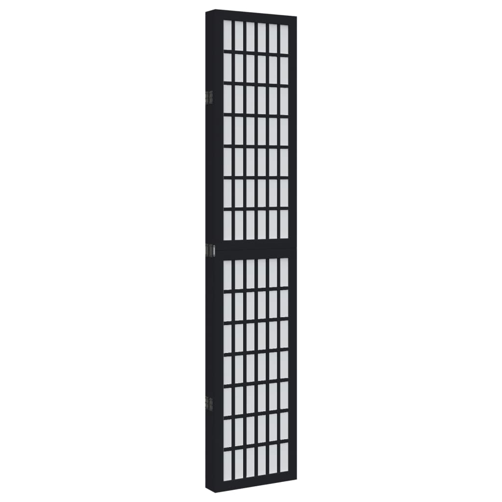 vidaXL Kamerscherm met 3 panelen massief paulowniahout zwart
