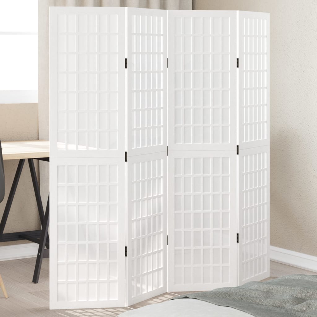 vidaXL Kamerscherm met 3 panelen massief paulowniahout wit