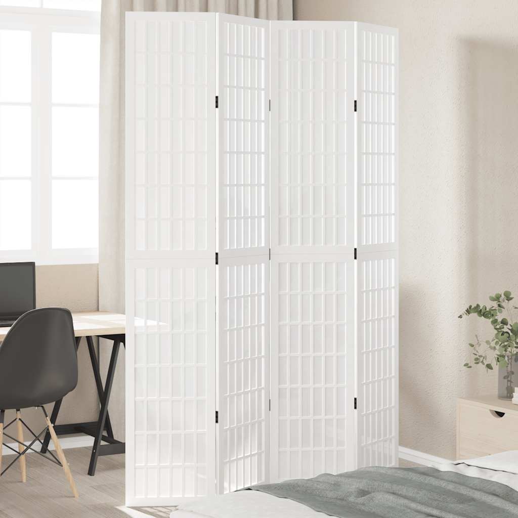 vidaXL Kamerscherm met 3 panelen massief paulowniahout wit