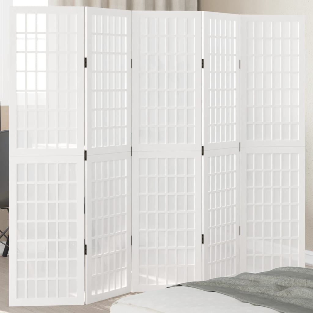 vidaXL Kamerscherm met 3 panelen massief paulowniahout wit
