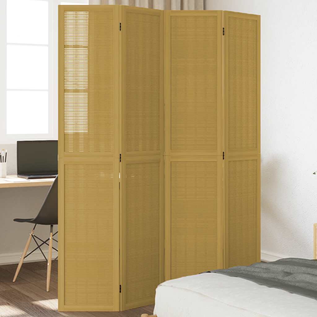 vidaXL Kamerscherm met 3 panelen massief paulowniahout bruin