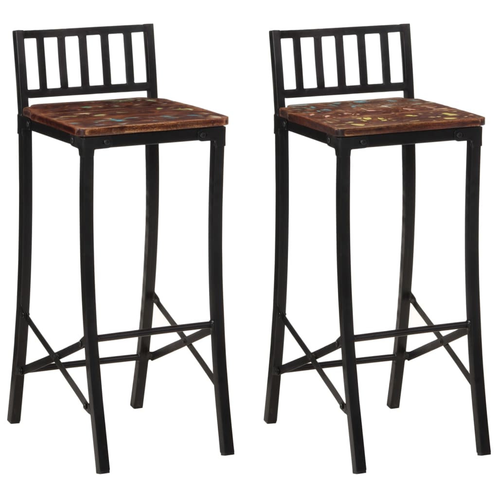 vidaXL Barstoelen 2 st massief acaciahout
