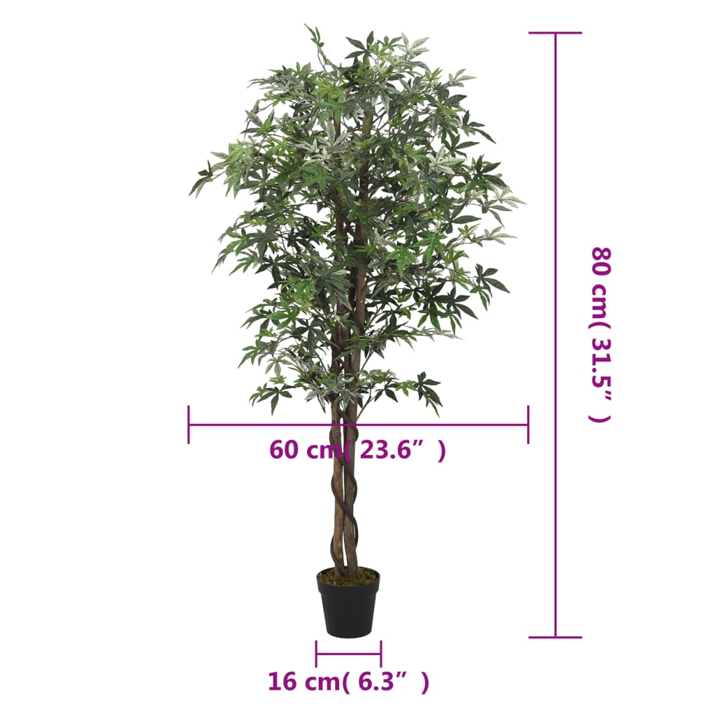 vidaXL Kunstplant esdoornboom 224 bladeren 80 cm groen