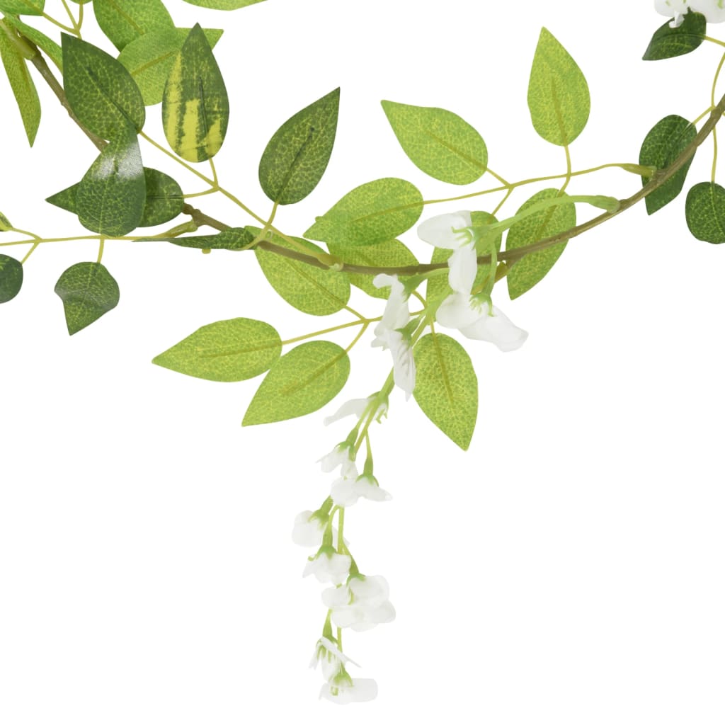 vidaXL Artificial Garlands 6 pcs 200 cm white