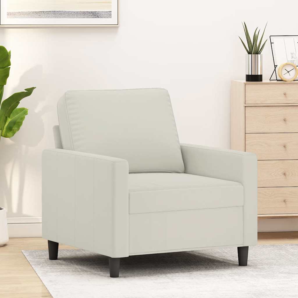 vidaXL Armchair 60 cm velvet light grey