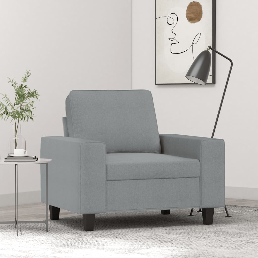 vidaXL Fauteuil 60 cm stof lichtgrijs
