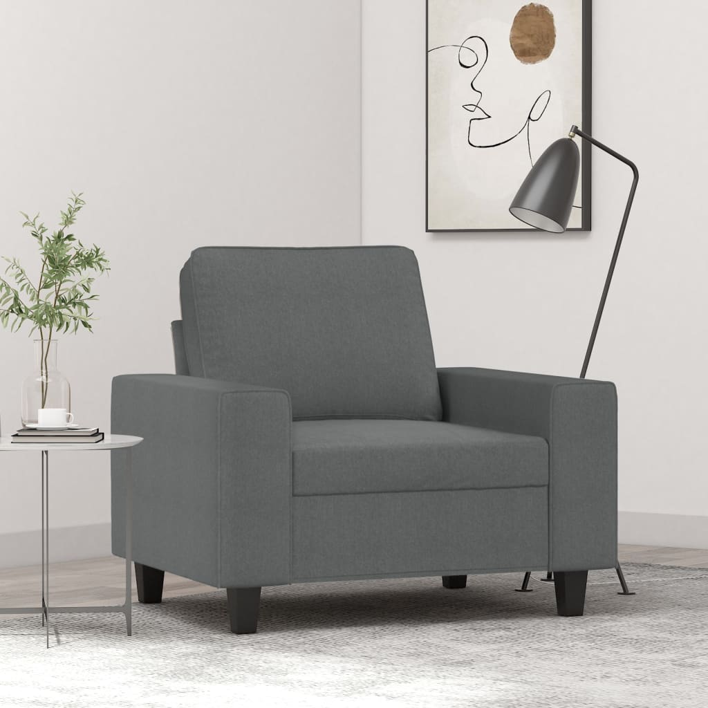 vidaXL Fauteuil 60 cm stof lichtgrijs