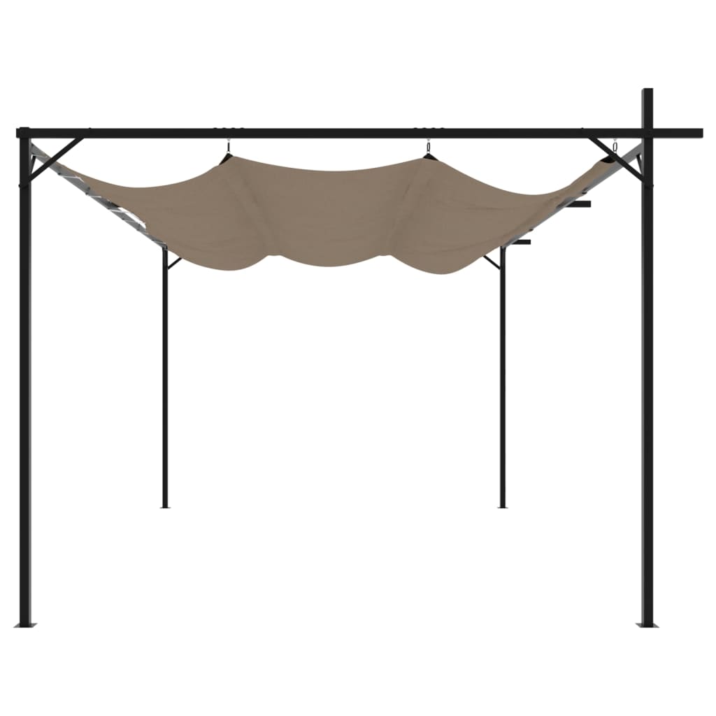 vidaXL Pergola with Retractable Roof 295x292x230 Taupe