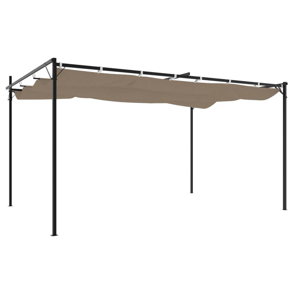 vidaXL Pergola with Retractable Roof 295x292x230 Taupe