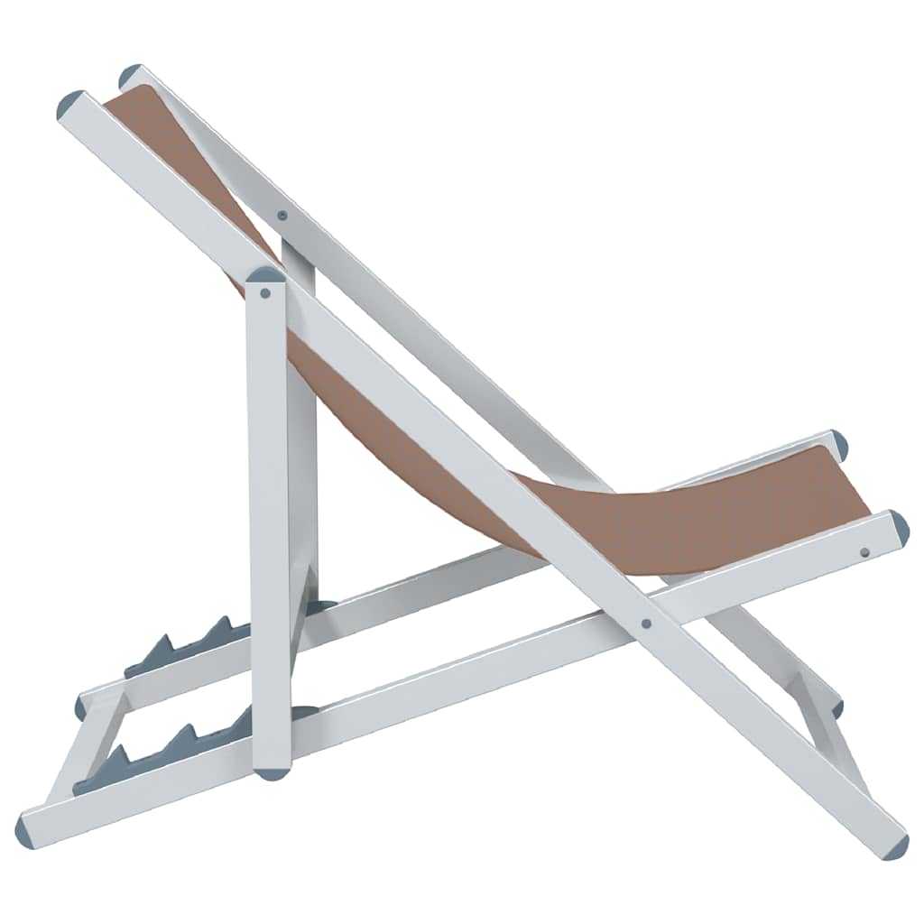 vidaXL Strandstoelen inklapbaar 2 st aluminium en textileen grijs