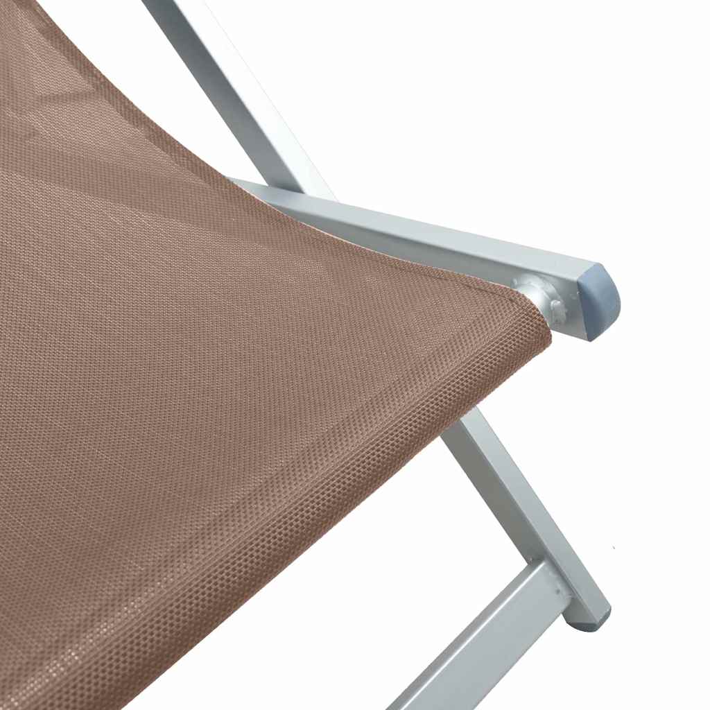 vidaXL Strandstoelen inklapbaar 2 st aluminium en textileen grijs