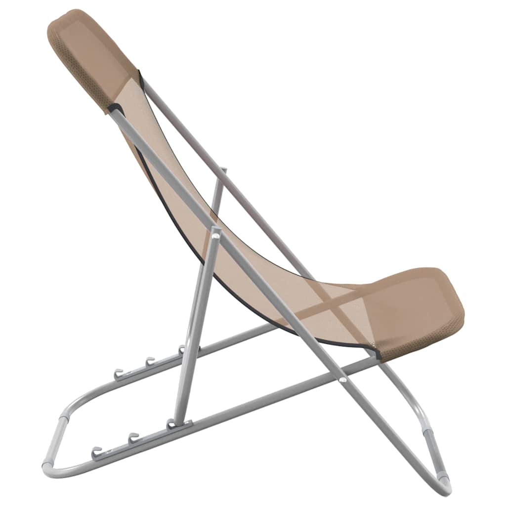 vidaXL Strandstoelen 2 st textileen en gepoedercoat staal blauw