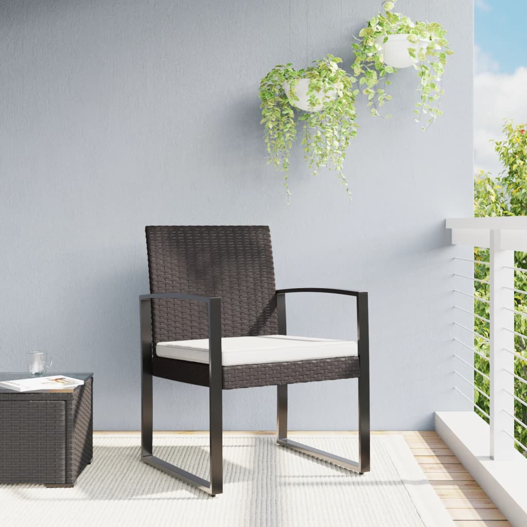 vidaXL Garden Chairs 2 pcs polypropylene rattan black