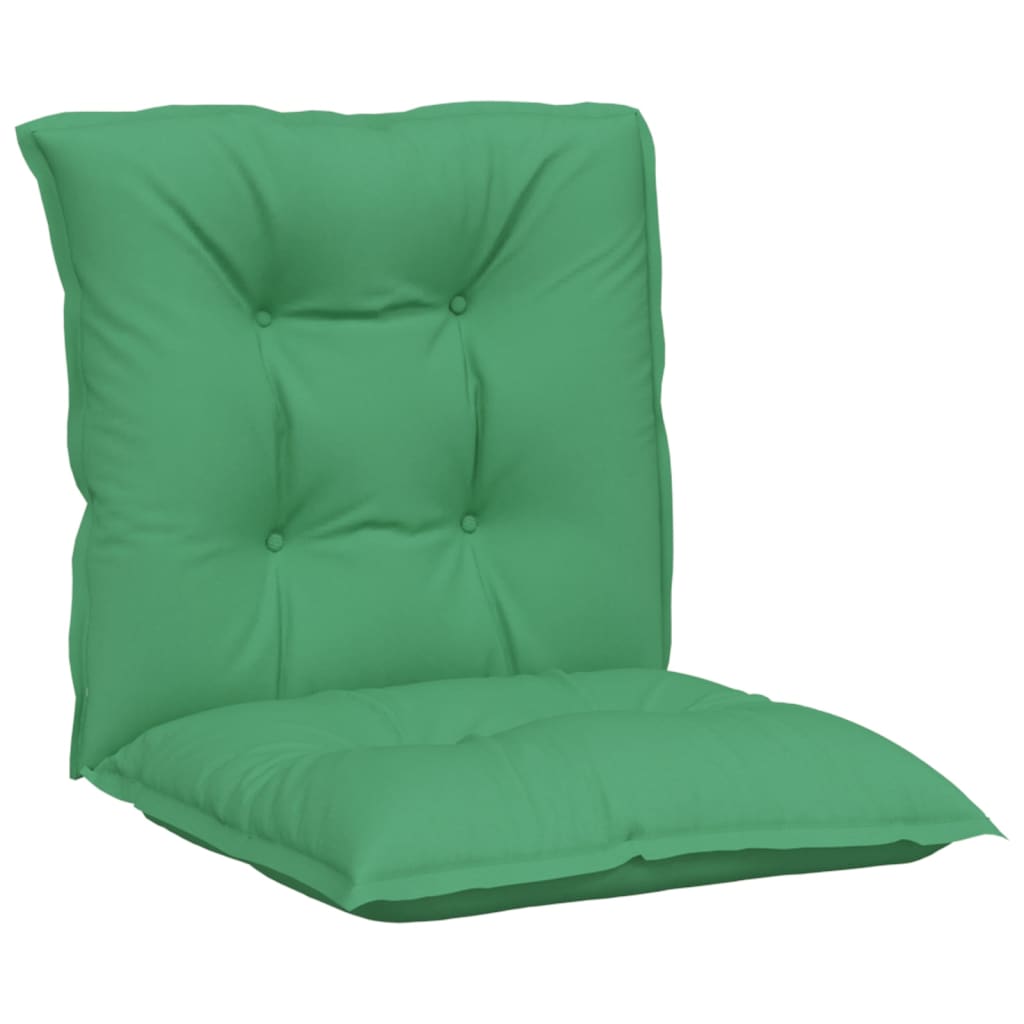 vidaXL Garden Chair Cushions 2 pcs Low Back 100x50x7 cm Fabric Green