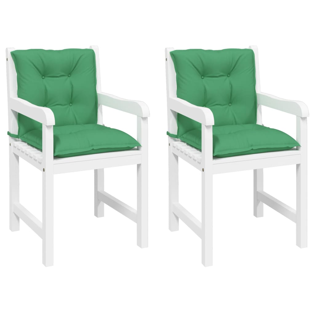 vidaXL Garden Chair Cushions 2 pcs Low Back 100x50x7 cm Fabric Green