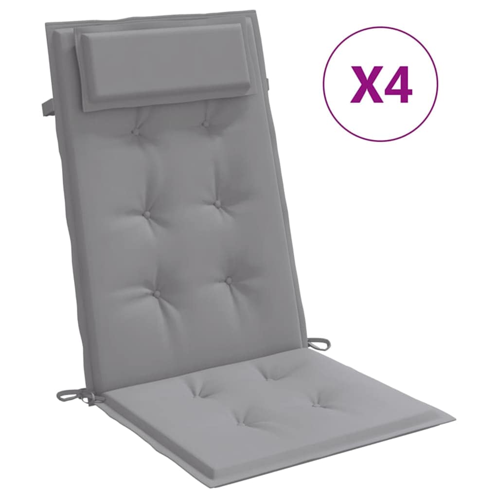 vidaXL Stoelkussens 2 st hoge rug oxford stof antracietkleurig