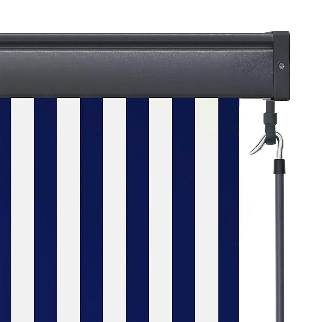 vidaXL Rolgordijn voor buiten 60x250 cm blauw en wit