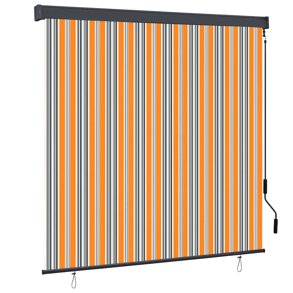 vidaXL Rolgordijn voor buiten 60x250 cm blauw en wit