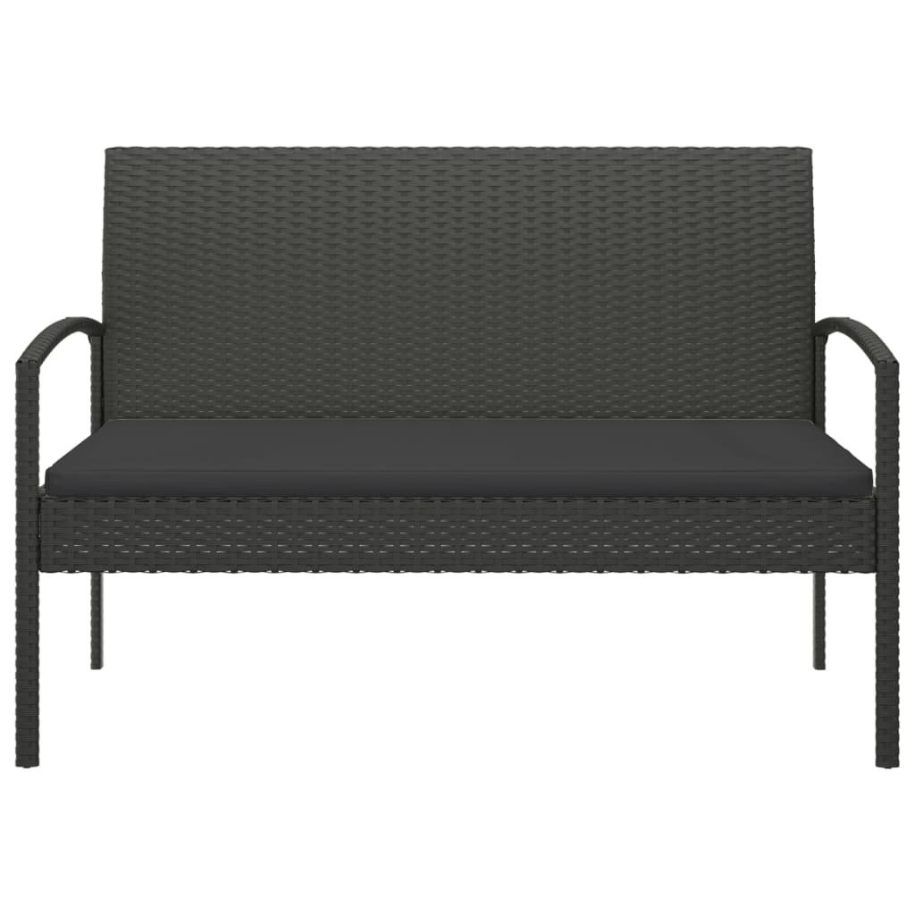 vidaXL Tuinbank met kussen 105 cm poly rattan bruin