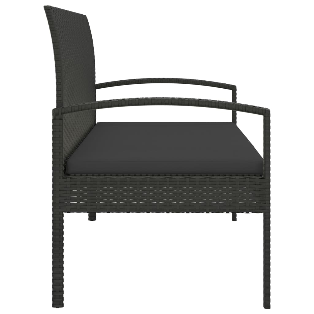 vidaXL Tuinbank met kussen 105 cm poly rattan bruin