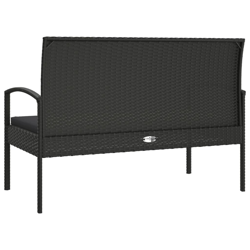 vidaXL Tuinbank met kussen 105 cm poly rattan bruin