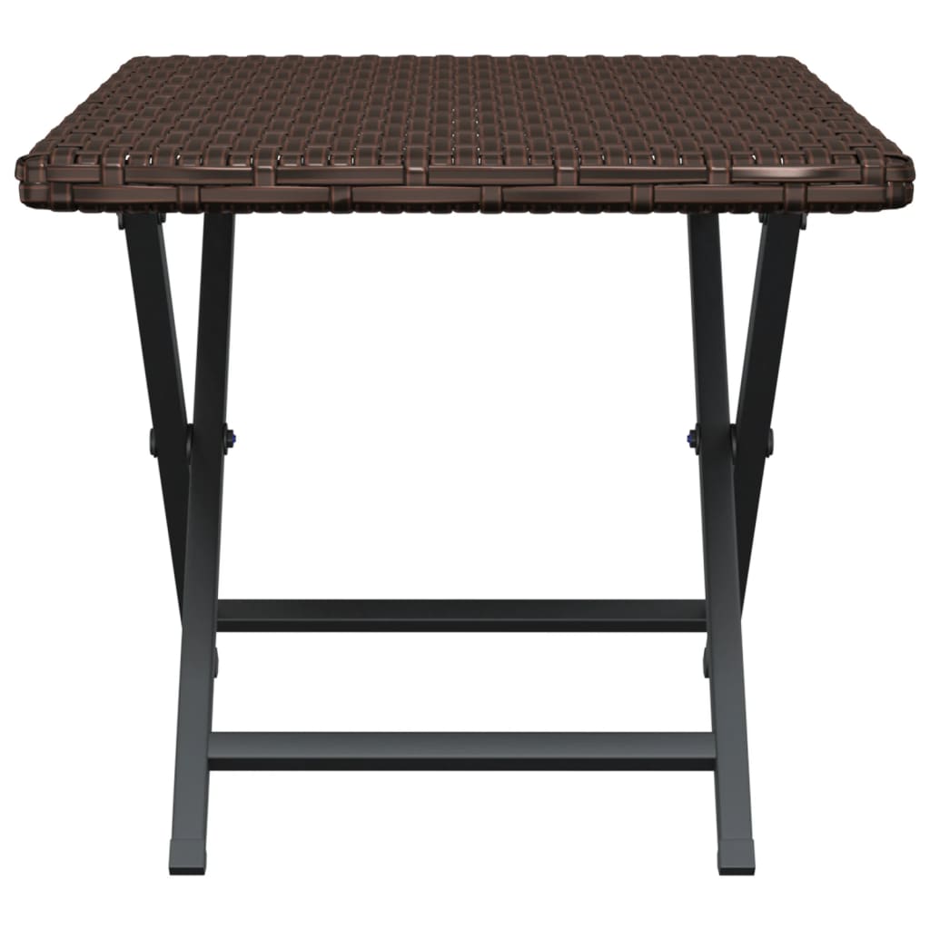 vidaXL Tafel inklapbaar 45x35x32 cm poly rattan bruin