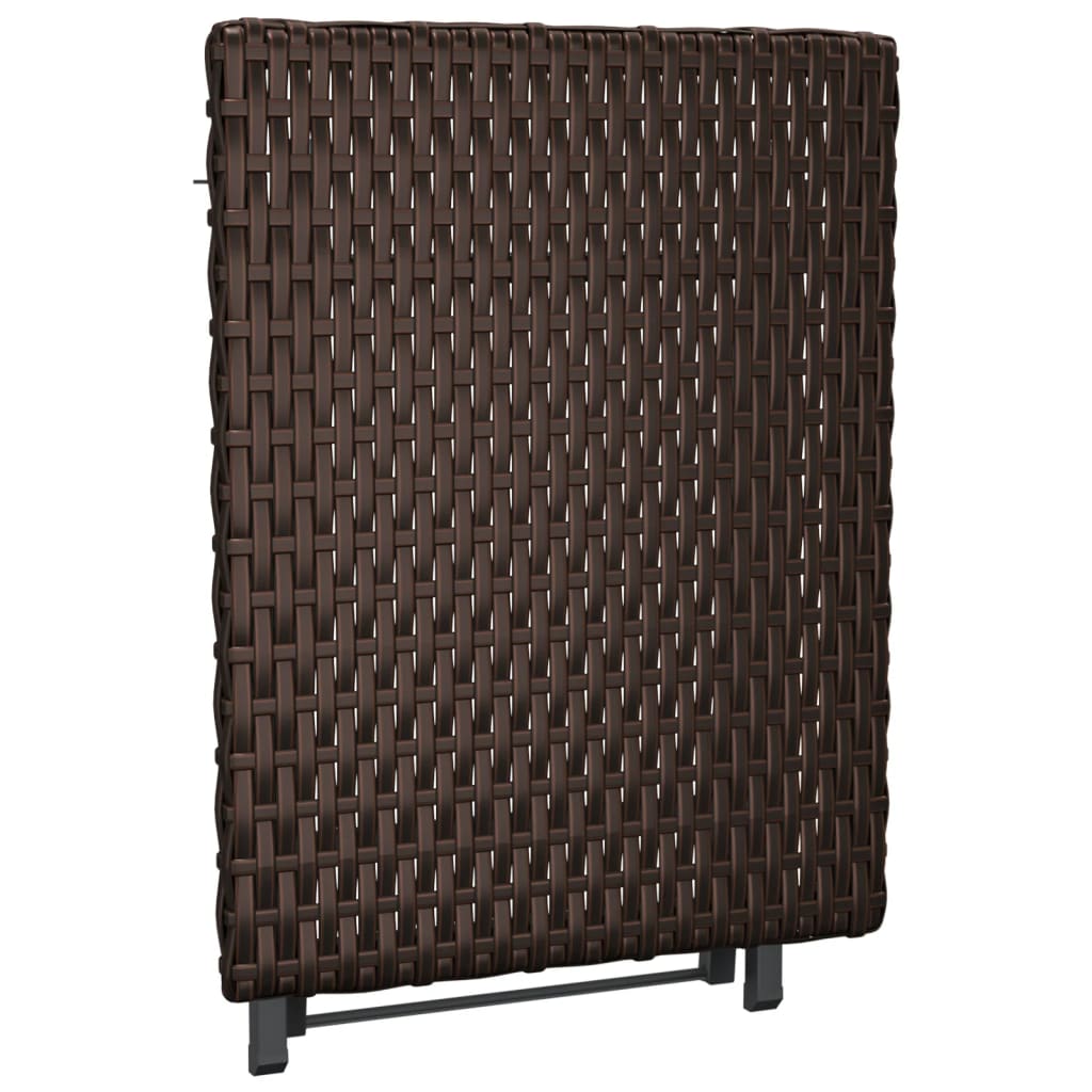 vidaXL Tafel inklapbaar 45x35x32 cm poly rattan bruin