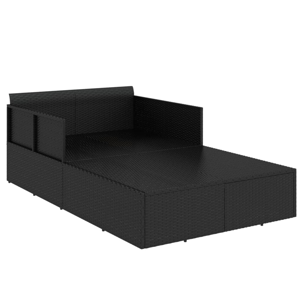vidaXL Sun Lounger with Cushions 182x118x63 cm Poly Rattan Brown