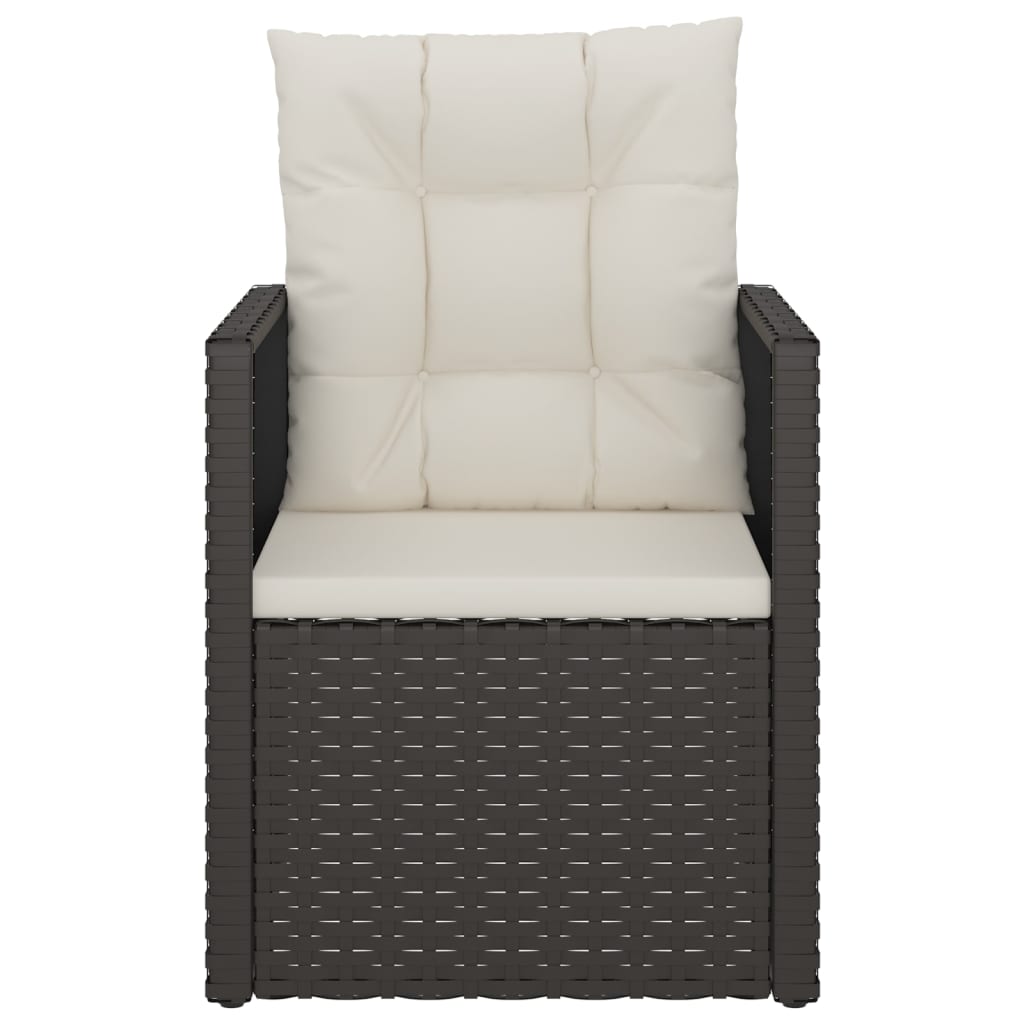 vidaXL Tuinstoel met kussen poly rattan zwart
