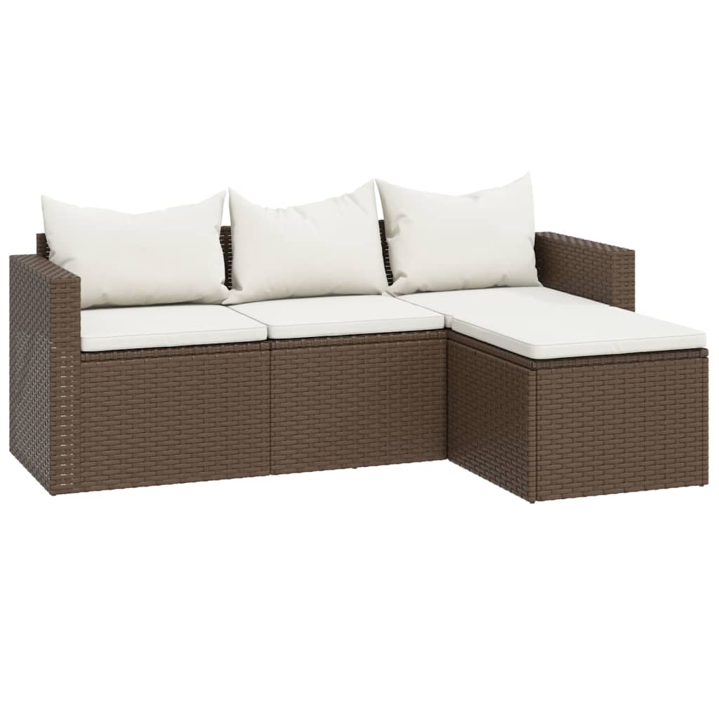 vidaXL Loungeset poly rattan bruin