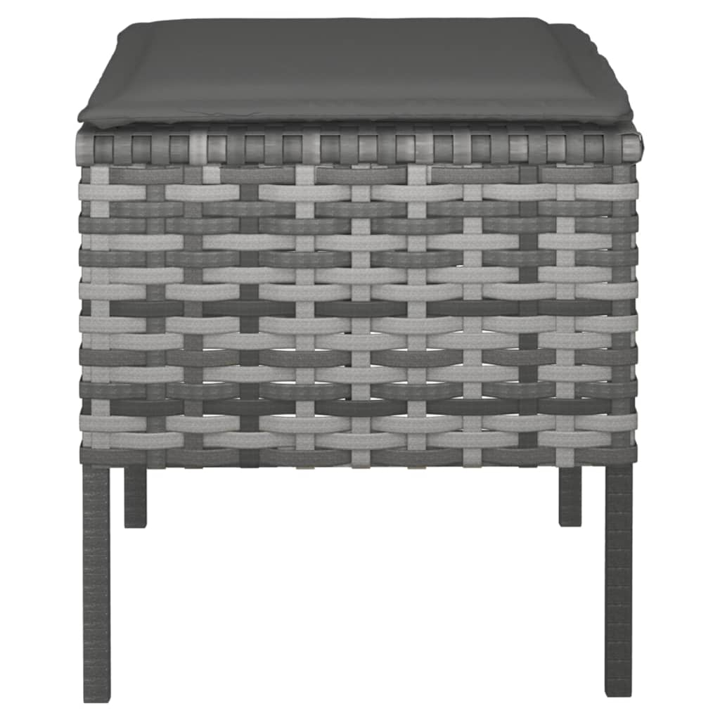 vidaXL Tuinvoetenbanken 4 st met kussens poly rattan zwart