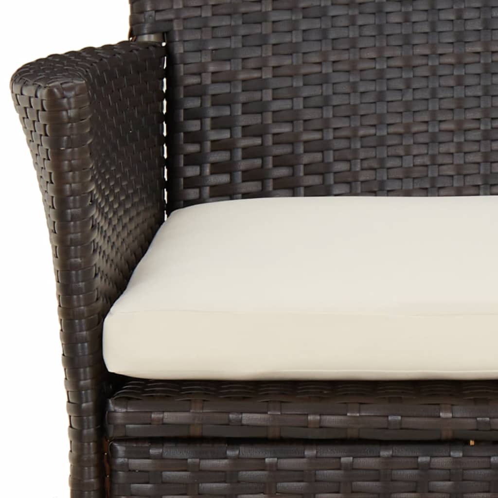 vidaXL Tuinstoelen met kussens 2 st bruin poly rattan (alleen VK/IE/FI/NO)