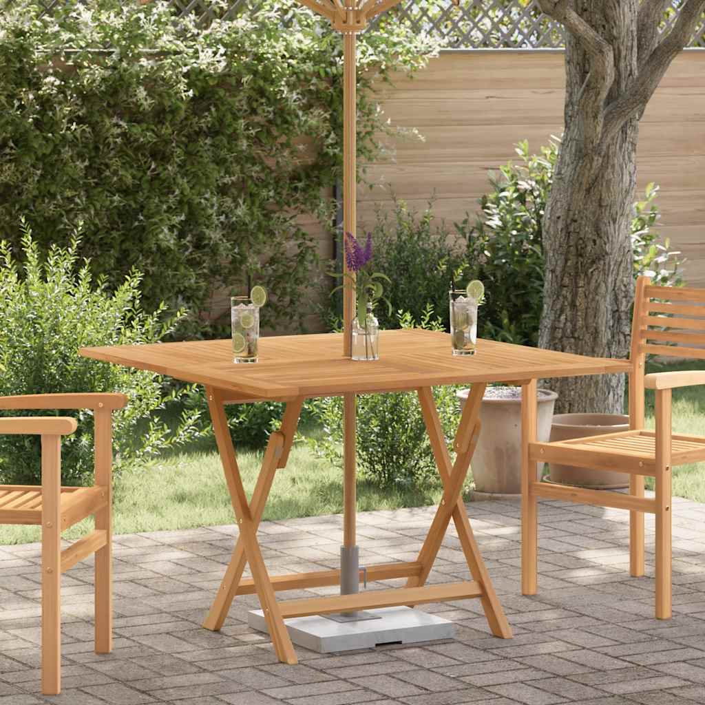 vidaXL Tuintafel inklapbaar 110x110x75 cm massief teakhout