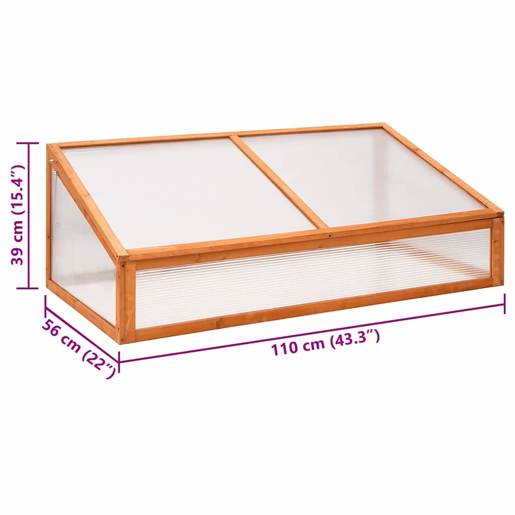 vidaXL Broeikas 110x56x39 cm vurenhout oranje