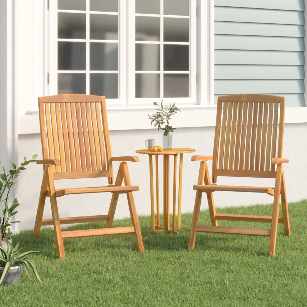 vidaXL Tuinstoelen 4 st verstelbaar massief teakhout
