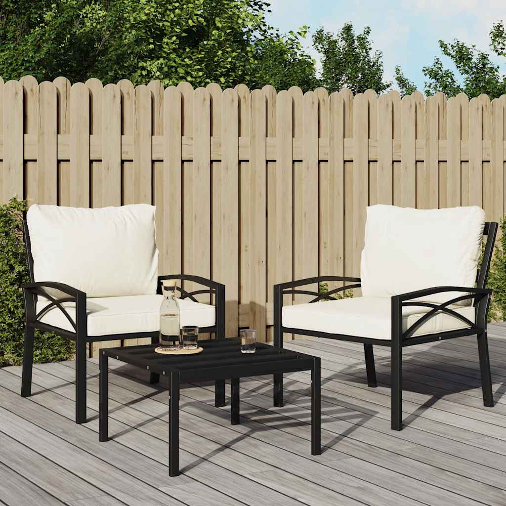 vidaXL Tuinstoel met grijze kussens 68x76x79 cm staal