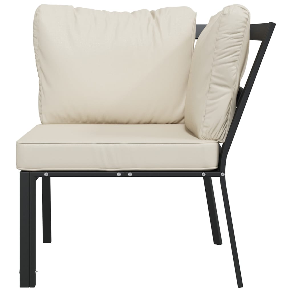 vidaXL Tuinstoel met grijze kussens 76x76x79 cm staal