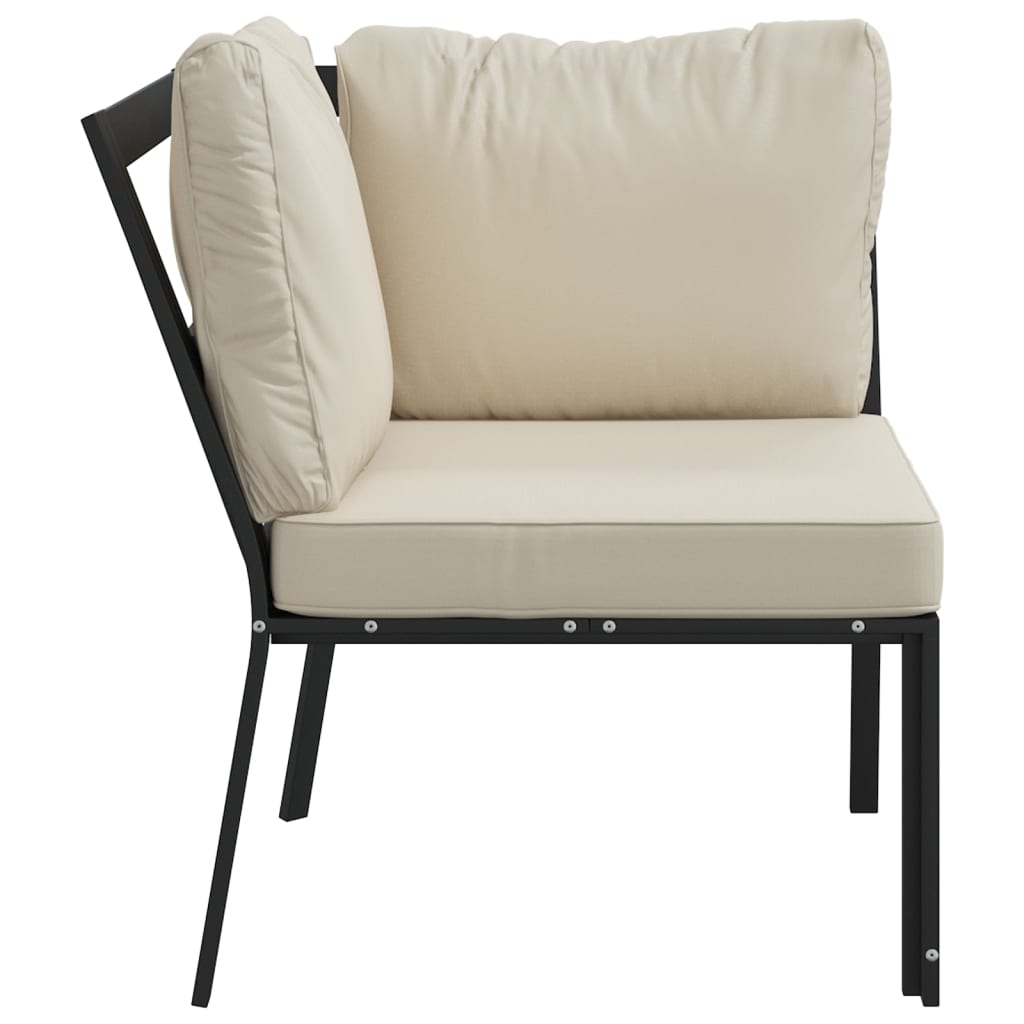 vidaXL Tuinstoel met grijze kussens 76x76x79 cm staal